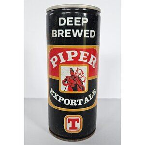 Vintage Deep Brewed Piper Export Ale pull tab steel empty can TALL BOY 16 oz